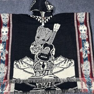 Baby Groot Adult Alpaca Poncho, Hooded, Unisex, One Size, Handmade, Lightweight.